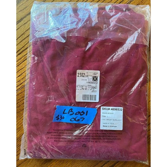 Lands End L Cowl top Women Long Sleeve Style #463255 Color Bright Burgundy - Picture 2 of 2